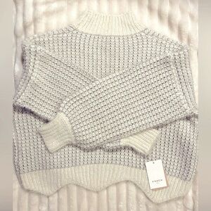 NWT FRNCH Knit Metallic Crop Sweater Sz S/M.